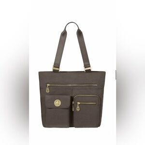 Baggallini Brown Tote with Gold Details